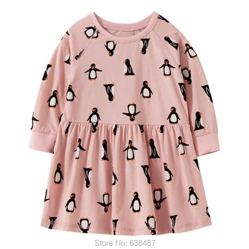 Infant Kids 100 Knitted Cotton Princess Doll Dresses For Girls One Piece Dress Pink Long Sleeve Baby Girl Clothes Tops Penguin Dresses Aliexpress