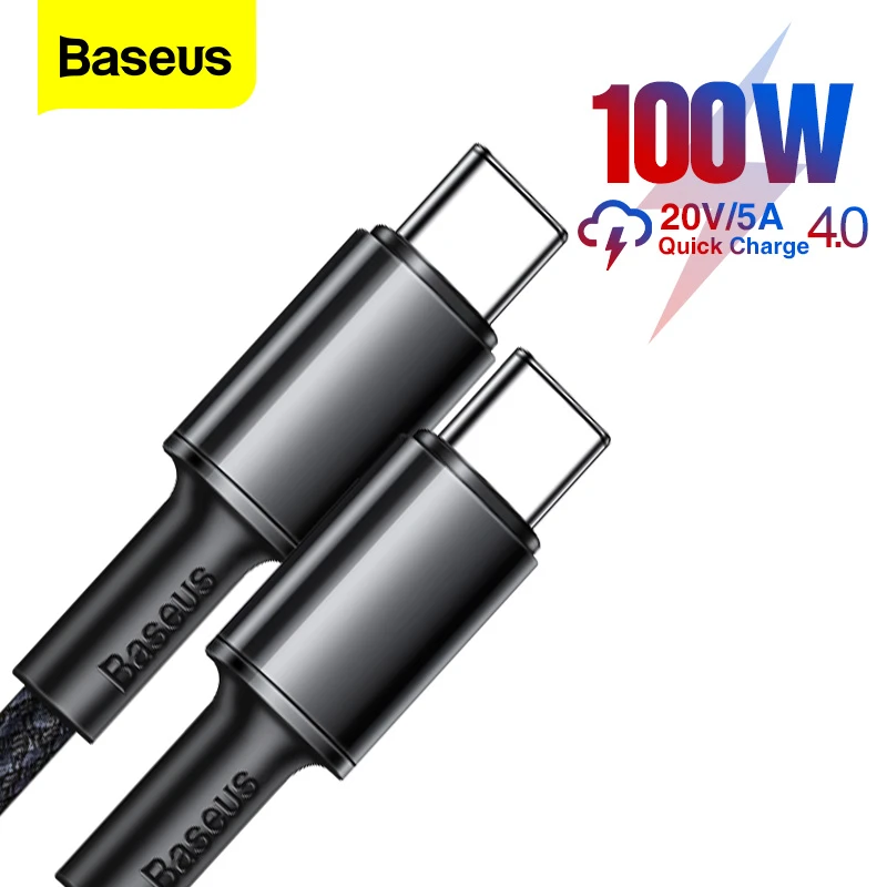 Baseus 100W USB C To USB Type C Cable 5A PD Fast Charging Charger Cord USB-C Type-C Cable For Xiaomi Samsung Huawei Macbook iPad iphone to usb adapter