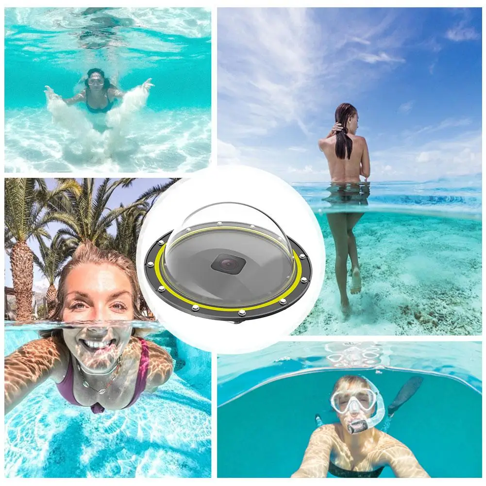 Купольный чехол для дайвинга для GoPro Hero 8, маска для подводной съемки, защитная крышка для объектива, водонепроницаемый чехол, аксессуары