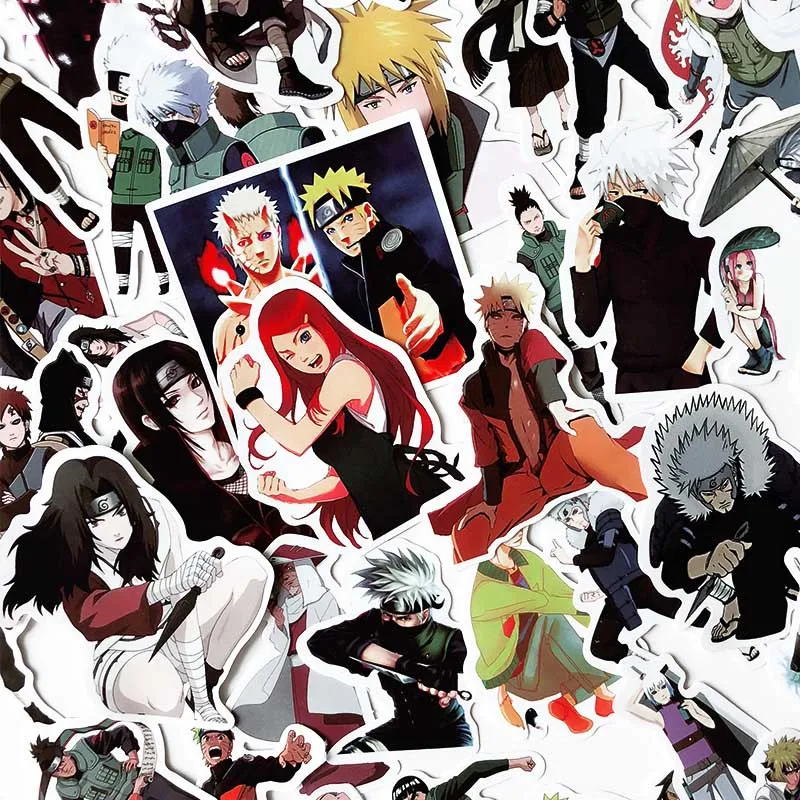 100 PCS Anime Sticker Naruto Sasuke Cartoon For Snowboard Laptop Luggage Fridge Car- Styling Vinyl Decal Stickers