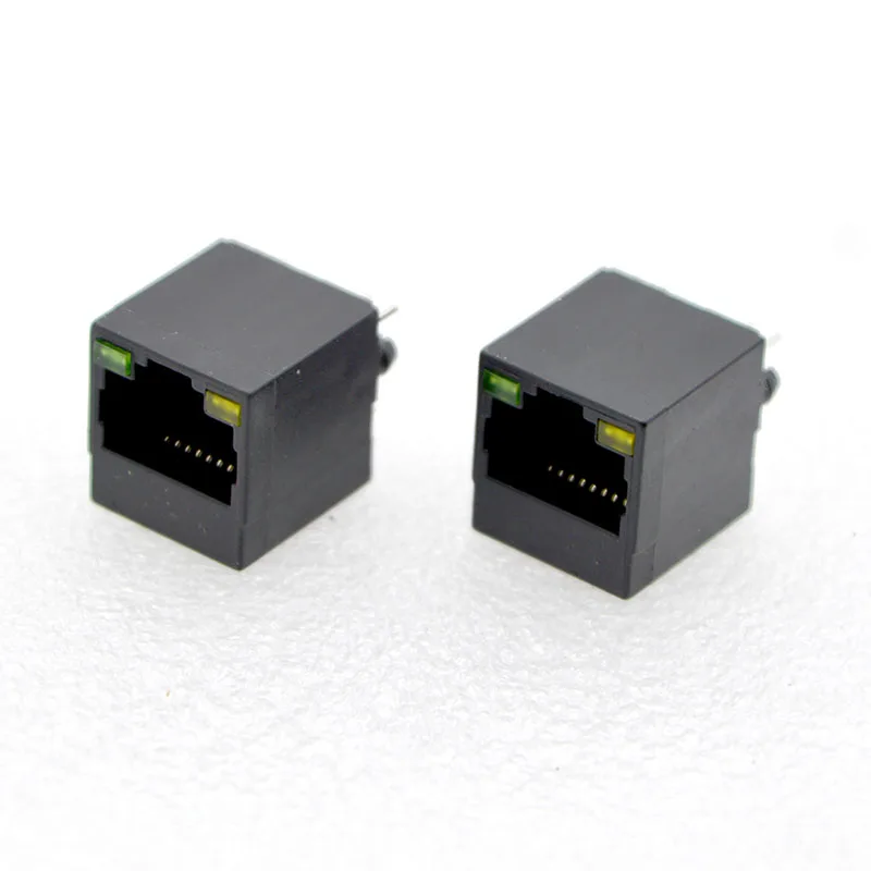 100 шт. сетевой разъем пластик RJ45 5224 8P8C вертикальный с лампой Женский сетевой разъем специальная