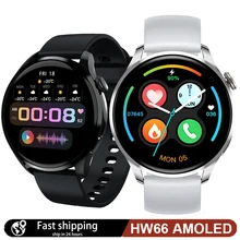 

Men Smart Watch HW66 AMOLED Screen Bluetooth Dial Call Alarm Clock Smartwatch New pk huawei GT3 for iPhone xiaomi sport running