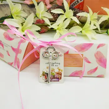 

50Set Bottle Openers Trilateral Candy Box Tag Card Ribbon Wedding Party Supplies Gift Packing Box Baby Shown Favors Gift Bag