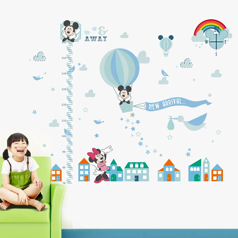 Disney Mickey Minnie Mouse Growth Chart Wall Stickers For Kids Rooms Bedroom Home Decor Cartoon Wall PVC Mural Art DIY Decals Disney Mickey Minnie Mouse Growth Chart Wall Stickers For Kids Rooms Bedroom Home Decor Cartoon Wall PVC Mural Art DIY Decals