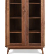 Office living room bookshelf with glass door