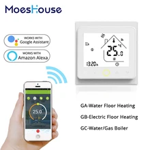 Wifi inteligente termostato controlador de temperatura para água/piso elétrico aquecimento água/caldeira a gás funciona com alexa casa do google