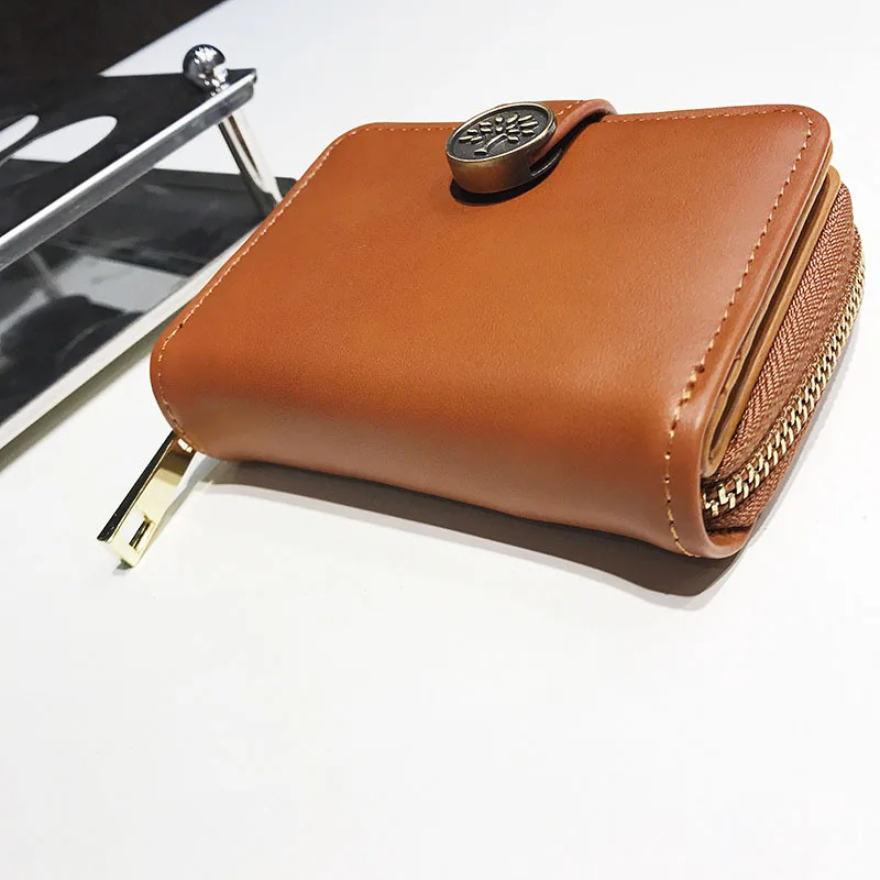 

2018 New Style Pu WOMEN'S Short Wallet Large Capacity Multi Card Bit Tree Purse