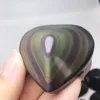 Natural Rainbow Obsidian Cat Eyes Quartz Crystal Heart Stones Healing Quartz Crystals And Minerals Specimen Decor Gift 1