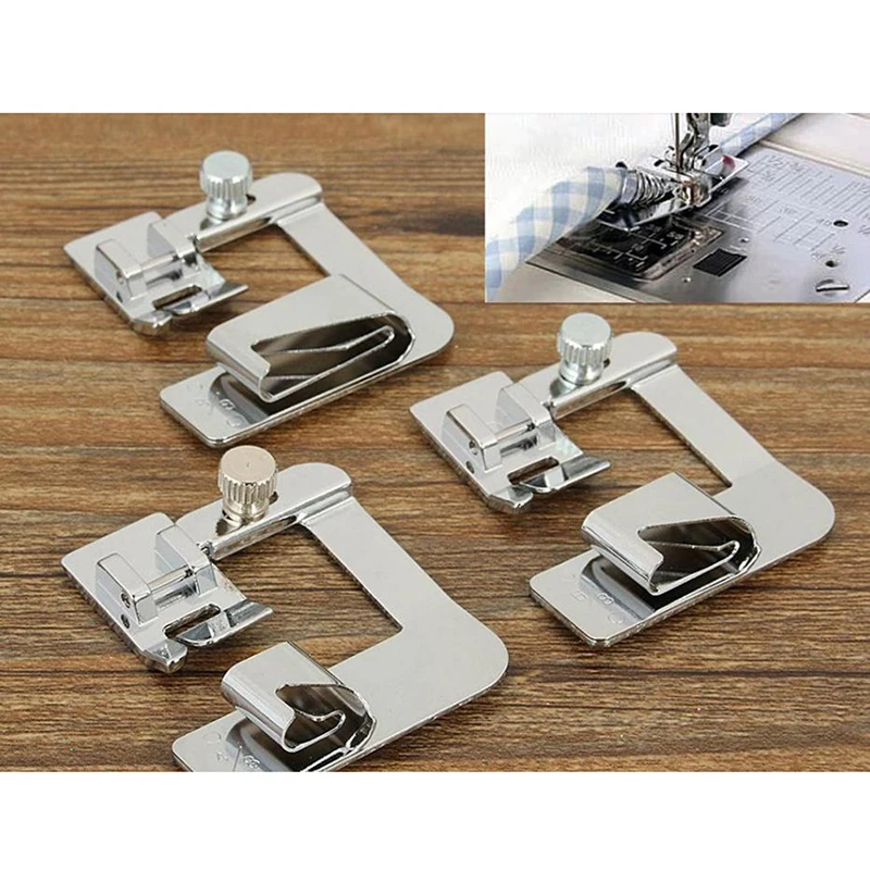 6PCS Rolled Hemmer Presser Foot Kit For Brother Singer Household Sewing  Machines