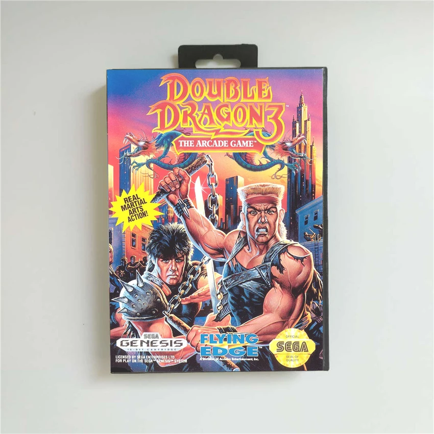 Аркадная игра Double Dragon 3 Крышка США с розничной коробкой 16 бит игровая карта MD для