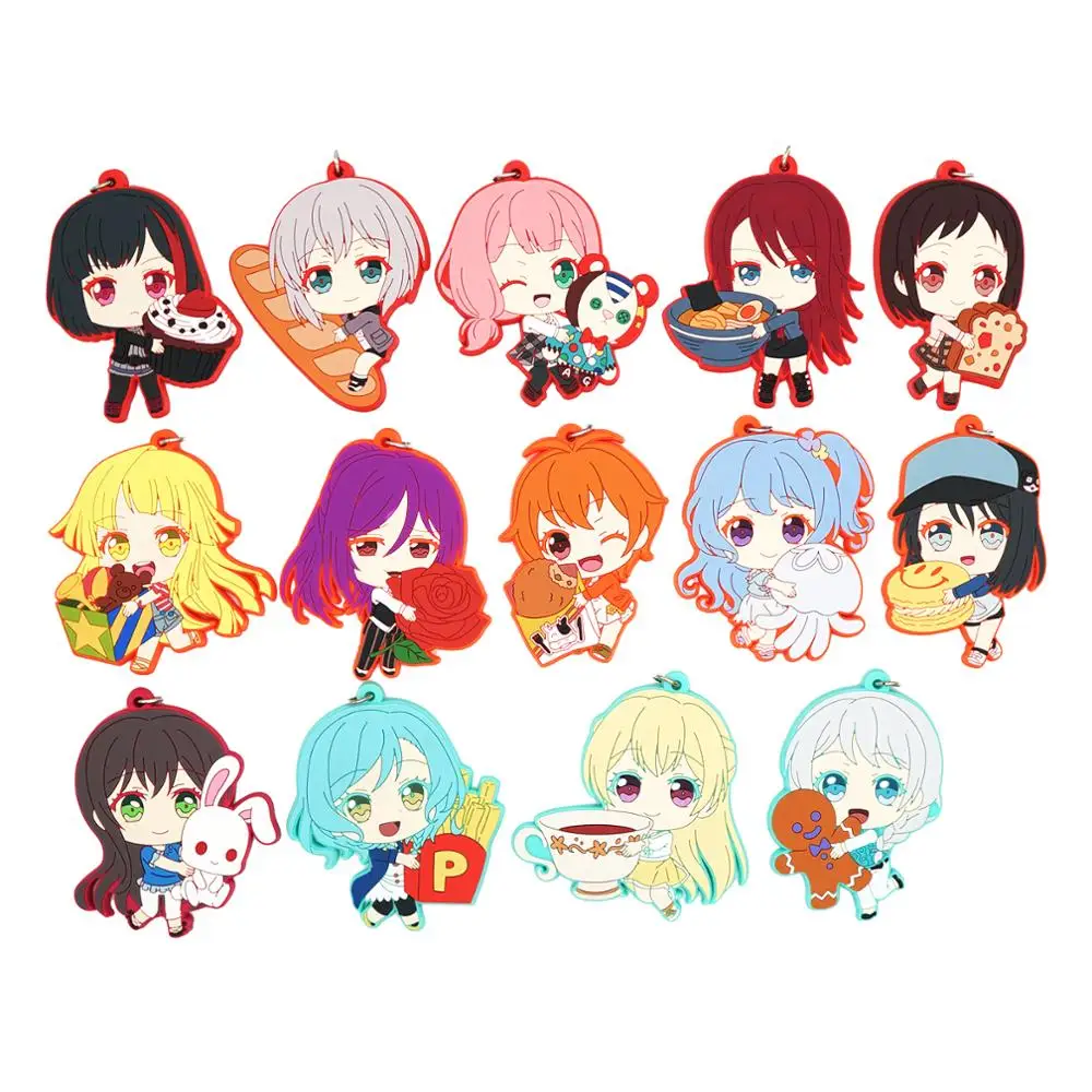 Bang Dream! Hhw Afterglow P * P Anime Game Hikawa Hina Tsurumaki Kokoro Misaki Kanon Seta Kaoru Aoba Moca Portachiavi In Gomma