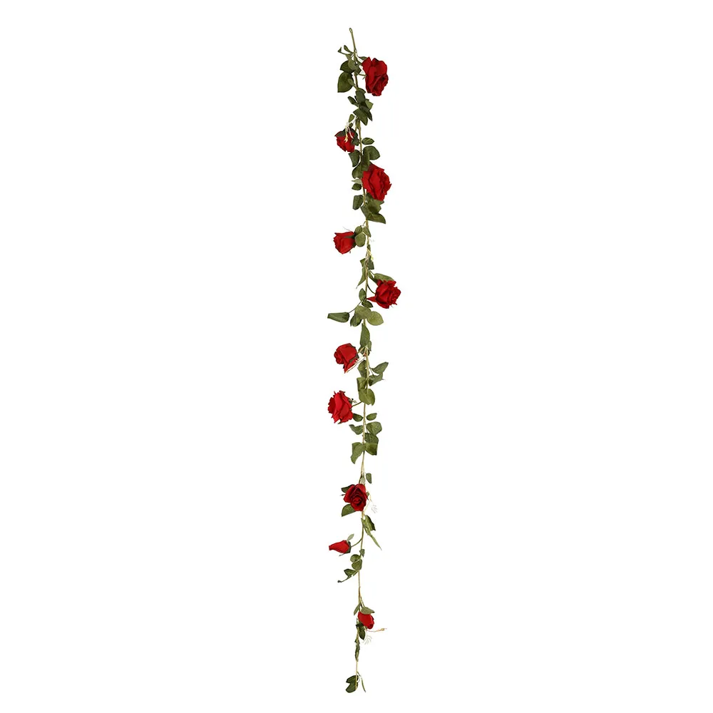 180cm Artificial Rose Flower Ivy Vine Wedding Decor Real Touch Silk Flowers String With Leaves for Home Hanging Garland Decor