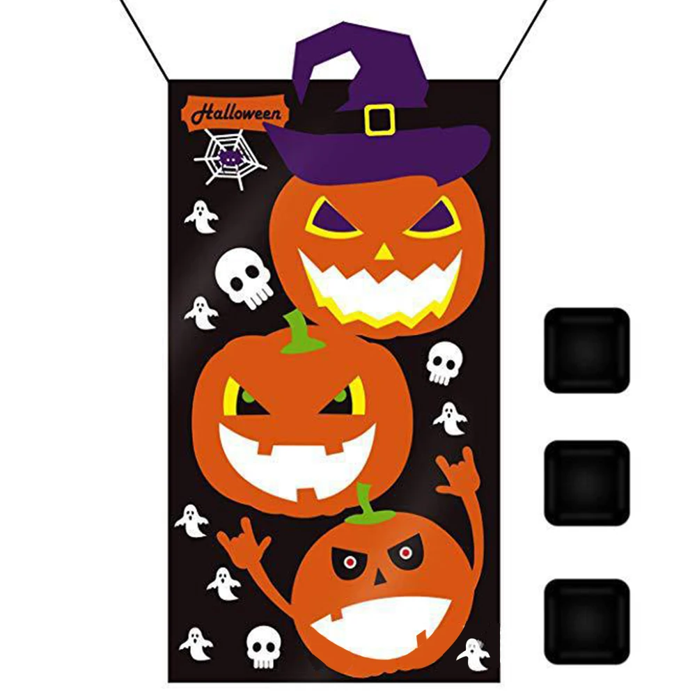 

Party Adults Durable Toss Game Pumpkin Felt Decoration Throw Gift With Hanging Banner Halloween Bean Bag Set Indoor Outdoor