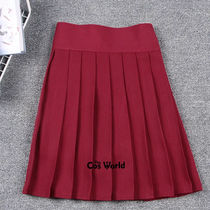 Red S-XXL, 17 однотонных цветов, летние штаны с высокой талией для девочек, плиссированные юбки женские платья для школьной формы JK, одежда для студентов - Цвет: Red