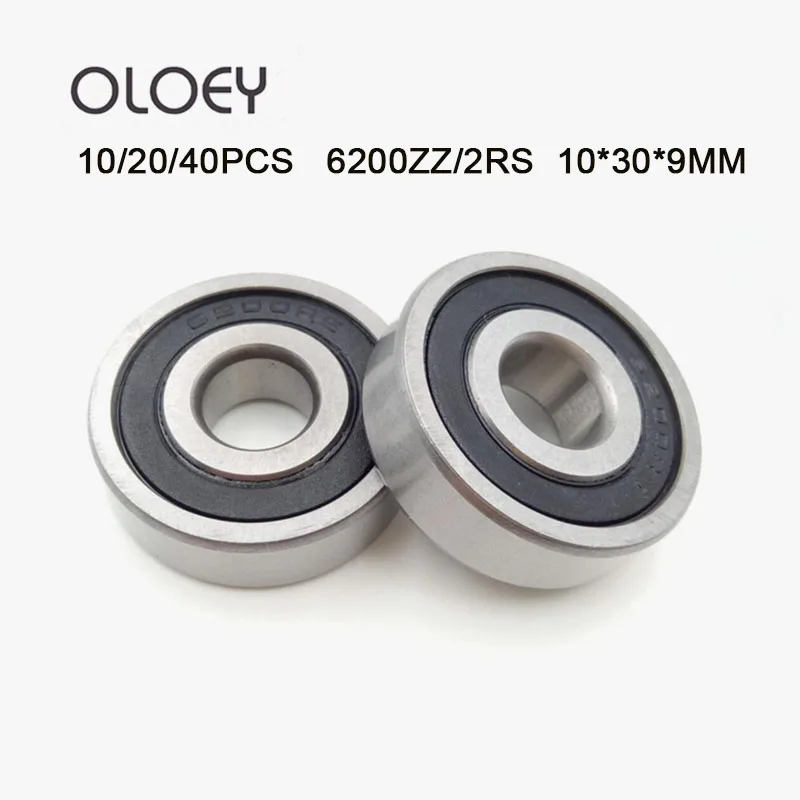 

6200-2RS/ZZ 10*30*9 мм 10/20/40 шт. Бесплатная доставка двойная резиновая уплотнительная крышка радиальный шарикоподшипник 6200-2RS 10*30*9 мм