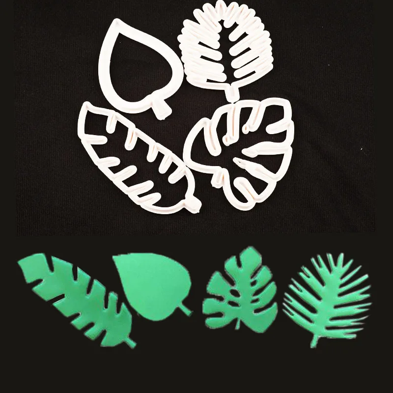 4Pcs Leaf Leaves Jungle Biscuit Cookie Cutter Fondant Mold DIY Creative Cookie Mold Baking Tools