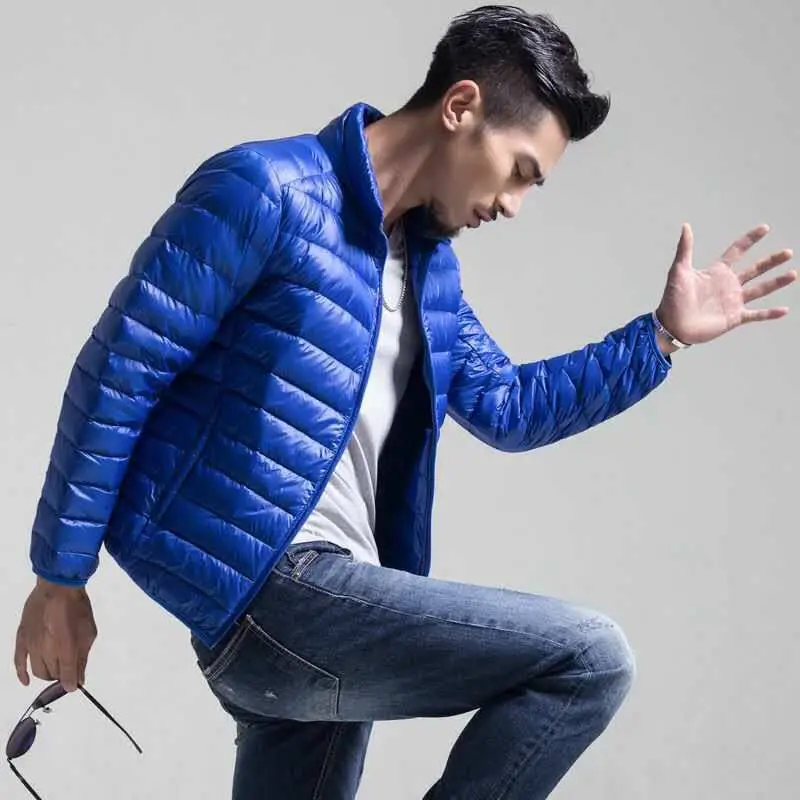 

New Lightweight Down Jacket for Men Winter Coat Stand-up Collar Outdoor Jerseys Male High Quality Thermal Fishing Clothes