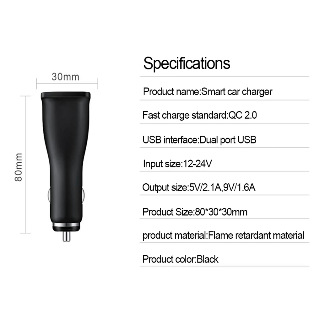 dual car charger Samsung Car Charger Adapter Dual USB Fast Car Cigeratte Adapter USB-C Cable For Galaxy S8 S9 S10 + Note 8 9 10 A30 A50 A70 A9S dual car charger