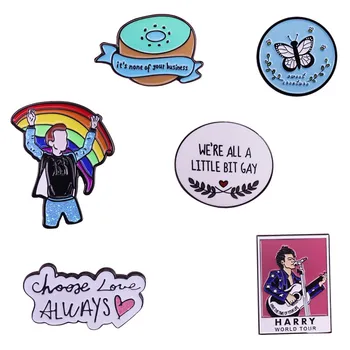 

Bright Harry Styles Lapel Pin Kiwi Sweet Creature Brooch Gay LGBT Pride Flair Addition