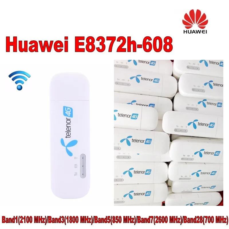 Разблокированный huawei E8372 E8372h-608 4G LTE 150Mbps USB модем антенна 4G USB WiFi ключ 4G модем carfi для офиса домашнего телефона