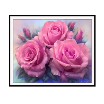 

5D Diamond Painting By Numbers Full Square Flower Rose Cross Stitch Diamond Mosaic Kits Art Pictures Home Decor For Adult