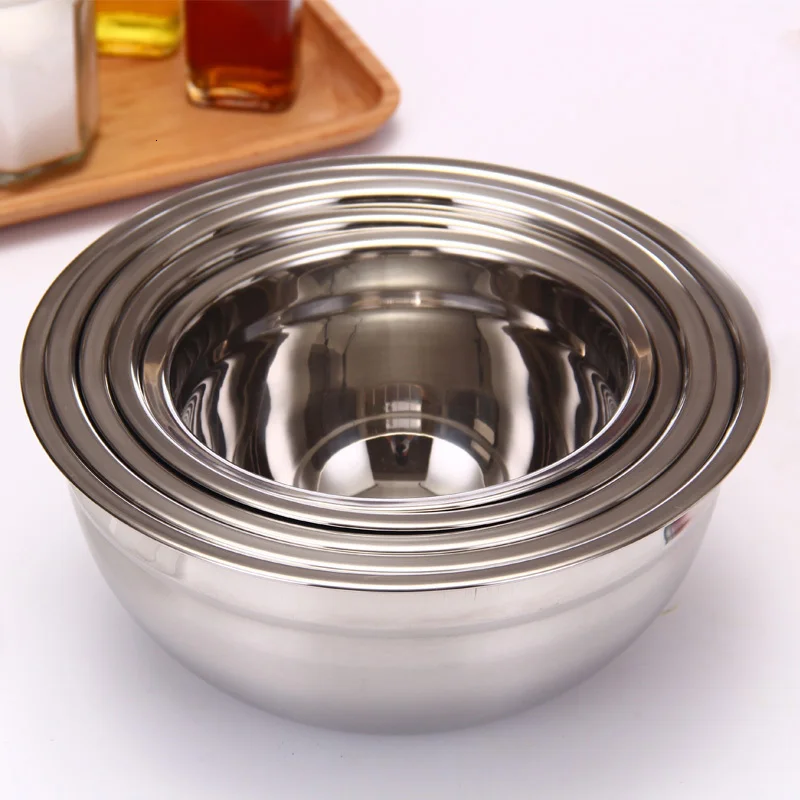 Mixing Bowl Heavy Guage Stainless Steel Diy Cake Bread Salad Mixer Kitchen Cooking Tools