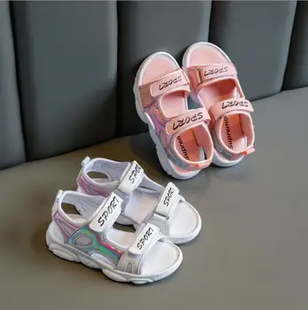 

New Summer Soft bottom sandals Girl Non-slip Kids Beach Sandal Baby Breathable Sequins shoes Kids Size 27-37