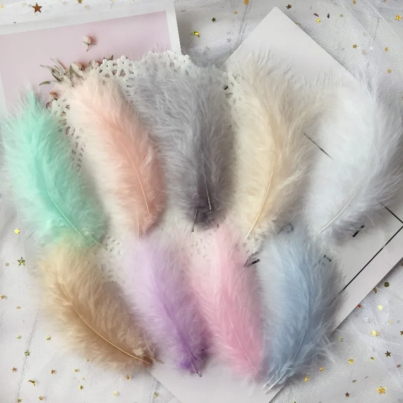 

Plume 50Pcs Chicken Feather 10-15 Cm 4-6 Inches Turkey Feathers Fluffy Plumes DIY Craft Decoratie Wedding party Decoration