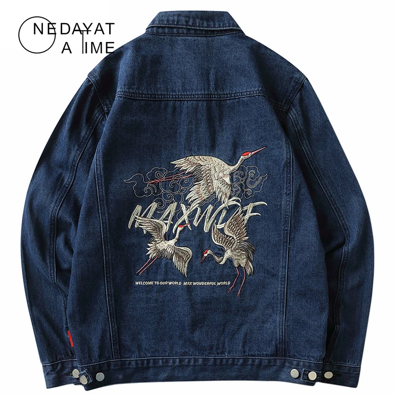 embroidered denim jacket mens