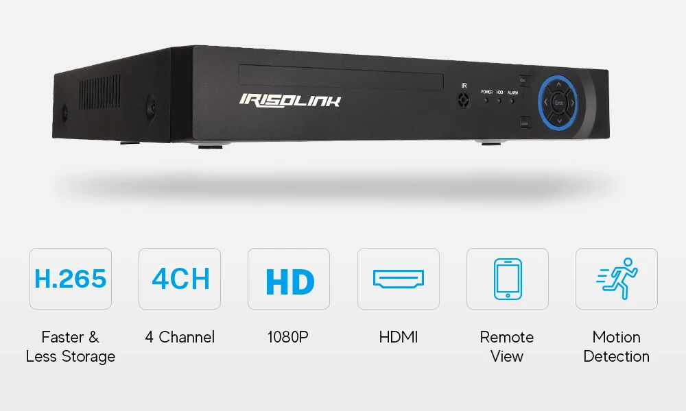 Irisolink 2MP 4CH AHD DVR 5 в 1 Гибридный H.265 рекордер безопасности для 1080P AHD TVI CVI аналоговая IP камера обнаружения движения