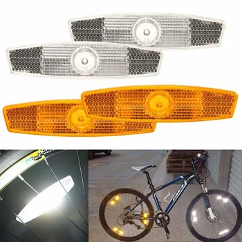 1 sztuk rowerowe koło rowerowe odblaskowe odblaskowe mocowanie zacisków ostrzeżenie rower reflektor światło ostrzeżenie bezpieczeństwa klip tanie i dobre opinie CN (pochodzenie) plastic odblaskowe naklejki