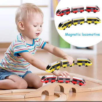 

Electric Train Toy Magnetic Train Toy Miniature Train Toy Compatible with Almost All Wooden Tracks