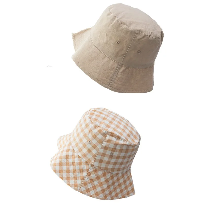 Новинка, женская летняя Солнцезащитная шляпа, двусторонний солнцезащитный козырек, фетровые шляпы для женщин с большими полями, хлопковые Панамы для улицы, рыбацкие шляпы, пляжная кепка - Цвет: beige