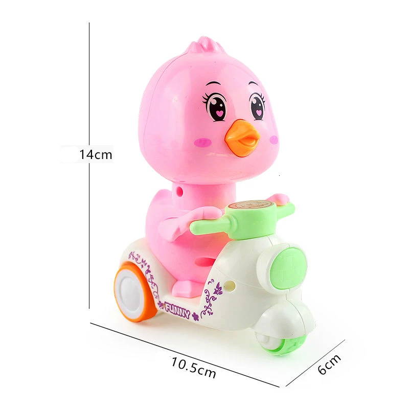 Игрушка детская утка милая машинка пресс мультяшный мотоцикл маленькая Желтая