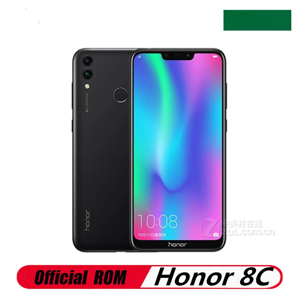 Honor – téléphone portable 8C 4G LTE, écran de 128 pouces, smartphone, 4 go de RAM, 632 go de ROM, caméra de 13 mp, 8 mp et 2 mp, Snapdragon 6.26, reconnaissance d'empreintes digitales, batterie de 4000Mah
