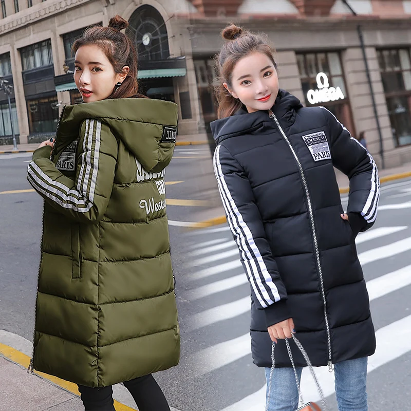 Goede Parka Vrouwen Nieuwe Winter Donsjack Vrouwen Jas Lange Hooded Uitloper Vrouwelijke Parka Dikke Katoenen Gewatteerde Vrouwelijke Basic Jassen Overalls