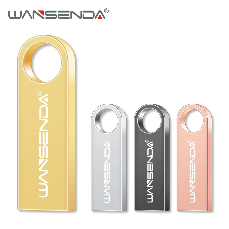 WANSENDA, мини USB флеш-накопитель, металлическая ручка, 64 ГБ, 32 ГБ, 16 ГБ, 8 ГБ, 4 Гб, флешка, водонепроницаемая, USB 2,0, карта памяти, флеш-накопитель