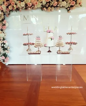 

1set)Crystal Acrylic Pillars for Wedding Stage Roadlead Flower Stands