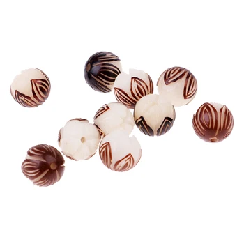 

10PCS Nepal Buddhism White Bodhi Seed Lotus Flower Beads DIY Prayer Necklace