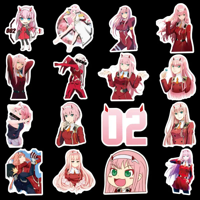 50 шт. DARLING in the FRANXX аниме наклейка s ZERO TWO Скрапбукинг наклейка для ноутбука скейтборд холодильник чемодан