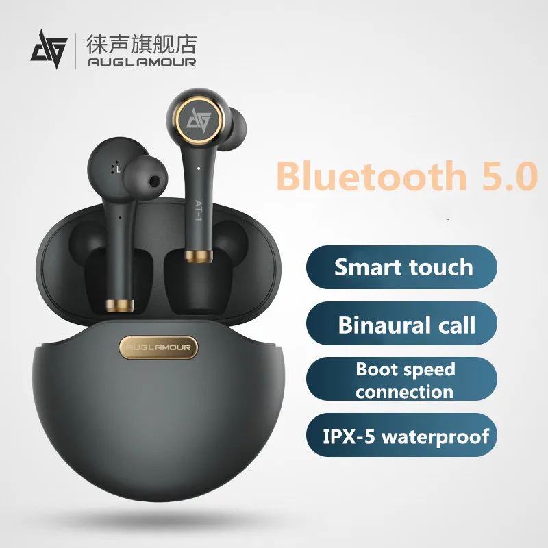 Auglamour AT-1 наушники беспроводные bluetooth наушники fone de ouvido Smart Touch гарнитура с микрофоном шумоподавление Ухо Стиль