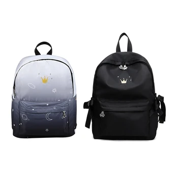 

2pcs Girls School Bags Lightweight Backpack Female Schoolbags Girls School - Black-white gradient & Black