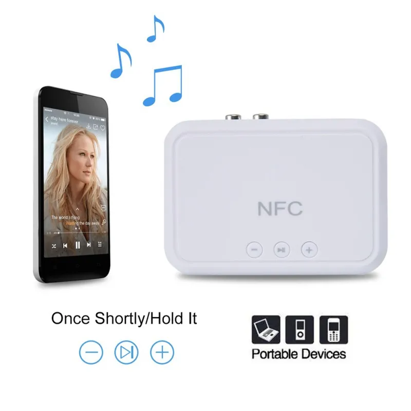 Белый и черный bluetooth-приемник с поддержкой NFC bluetooth-адаптер беспроводной HD аудио музыкальный стерео приемник передатчик