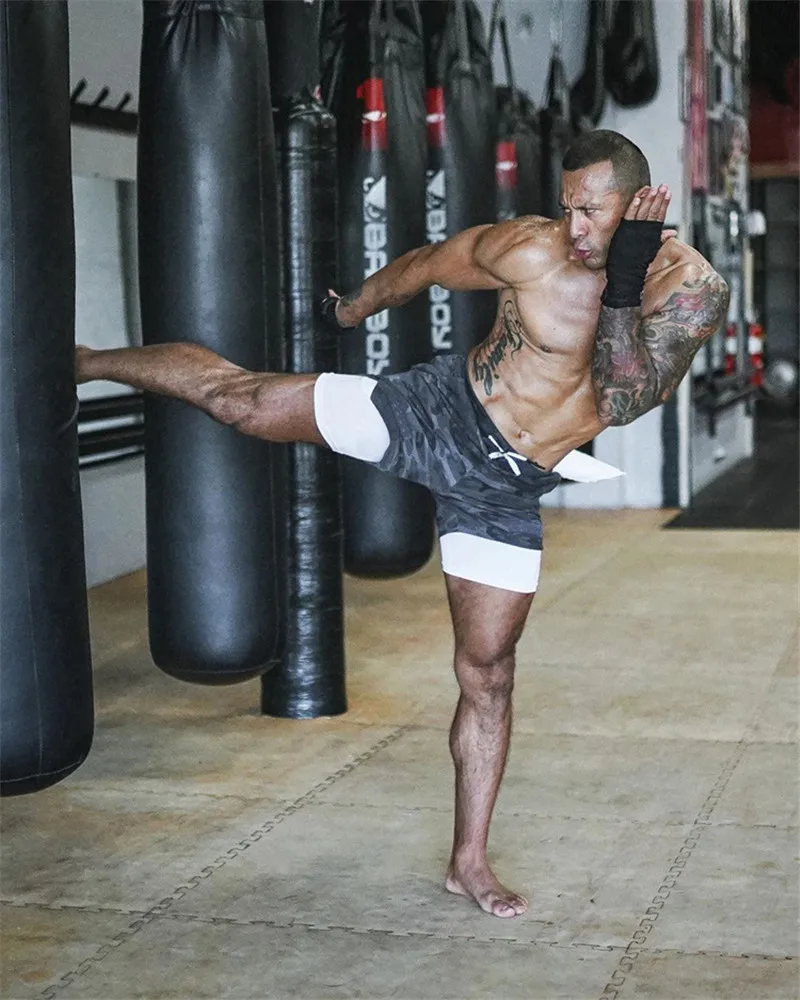 Summer 2020 running shorts men 2 in 1 sports jogging fitness shorts Men's Gym training Quick-drying sports shorts male short