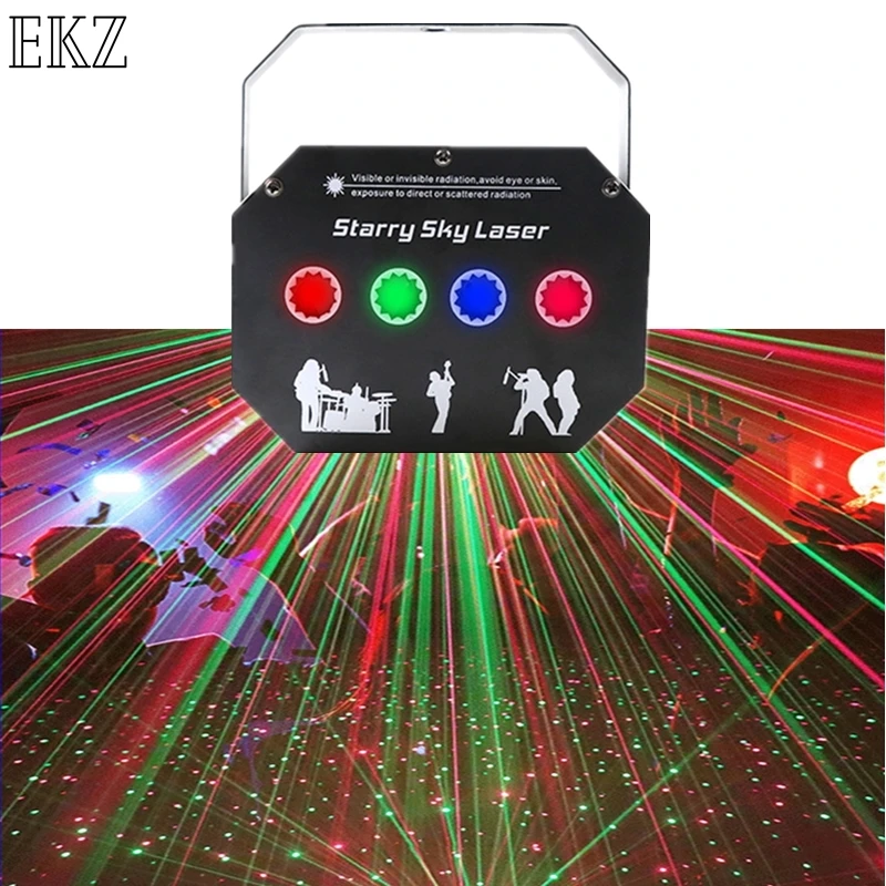 

2021 NEW Four Hole RGB/RB Starry Sky Light Stage Light Scanning Beam Dream Laser Light For DJ KTV Party Room LED Bar Nightclub