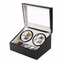 4+ 6 коробка-витрина для часов с автоматическим заводом часов держатель ротатора из искусственной кожи часы обмотки ящик для хранения Органайзер бесшумная работа