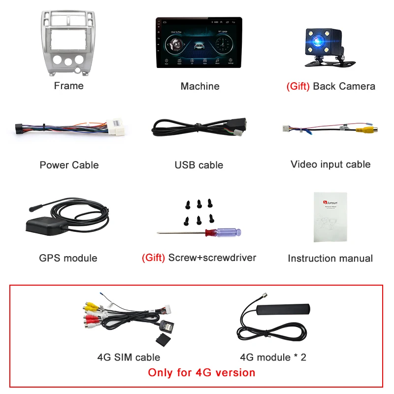 Flash Deal Junsun V1 Android 9.0 2G+32G DSP Car Radio Multimedia Video Player For Hyundai Tucson 2006 2007 2008-2010 Navigation GPS 2 din 5