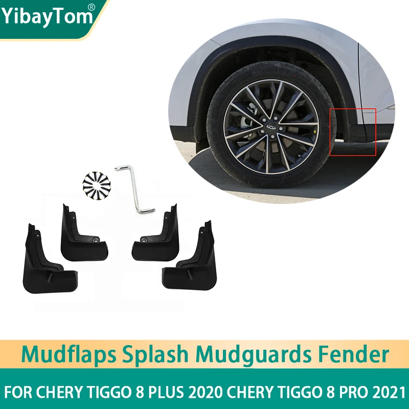 

4 pcs Front & Rear Mudflaps Splash Mud Guard Mud Flap Mudguards Fender For Chery tiggo 8 plus 2020 tiggo 8 Pro 2021 Accessories