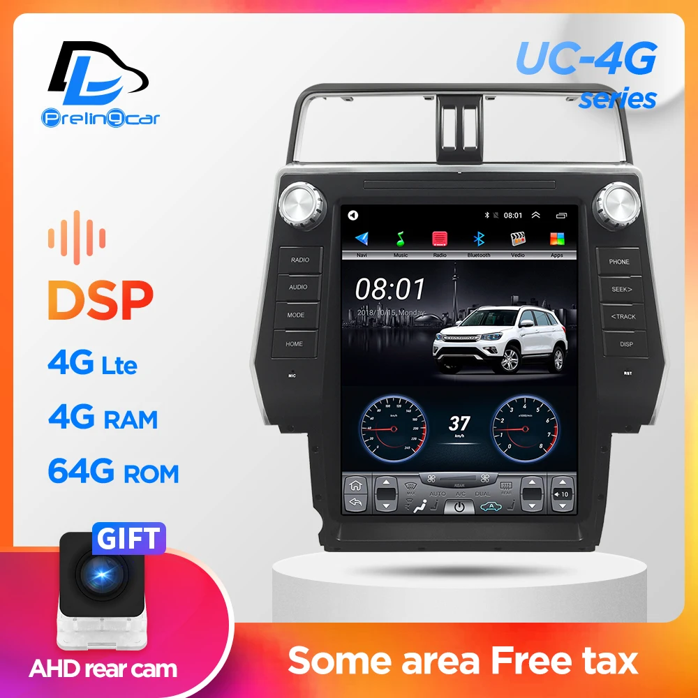 Автомагнитола мультимедийный навигатор видеоплеер для Toyota Land cruiser prado Tesla style