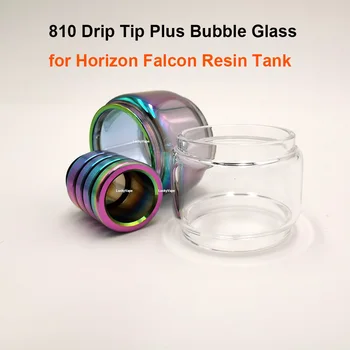 

High Quality 1PC Stainless steel Long Drip Tip + 1PC Clear Bulb + 1PC Rainbow Bubble Glass Tube for Falcon Resin Tank